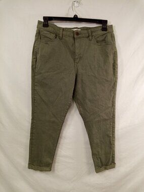 SO Women's Olive Green Curvy Crop High Rise Jeans Size 17/33W